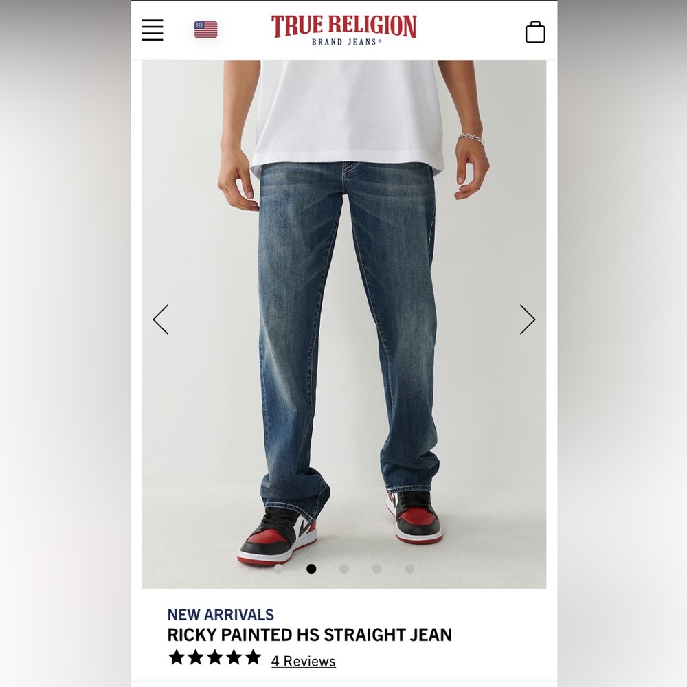 True Religion Ricky Straight Jeans size 38